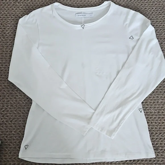 Catherine gee Embroidered Heart Long Sleeve Tee Size L - Picture 6 of 9